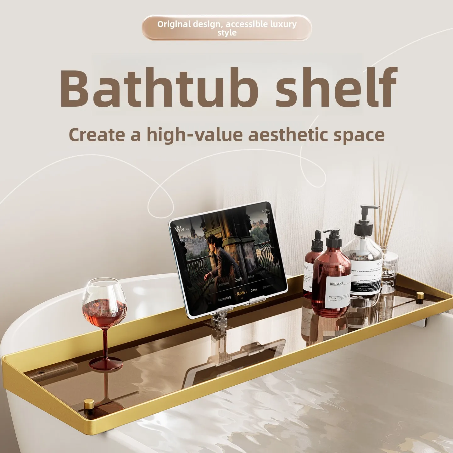

Bathtub Shelf Stainless Steel Telescopic Shelf Premium Bath Bathtub Shelf
