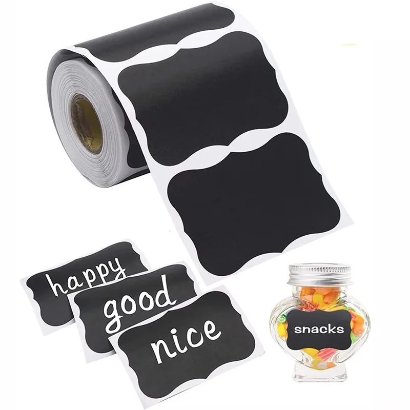 120Pcs/Roll Chalkboard Stickers Labels Waterproof Reusable Blackboard Stickers Spice Writing Labels Household Jar Bottle Labels