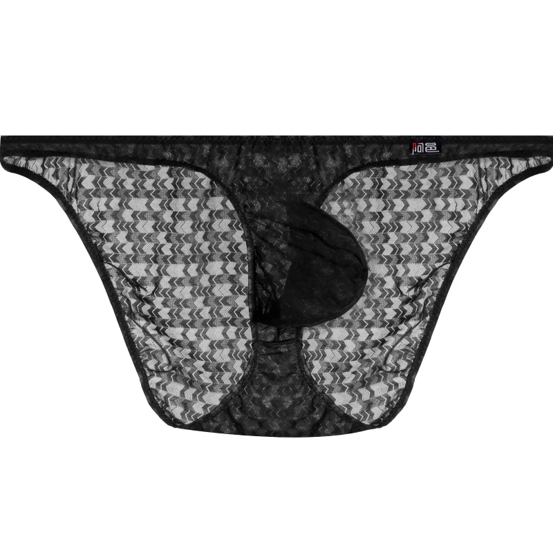 Men's Underwear Ultra-Thin Transparent Briefs U-Shaped Pouch Sexy Ice Silk High-Stretch Japanese-Style Low-Rise Underpants