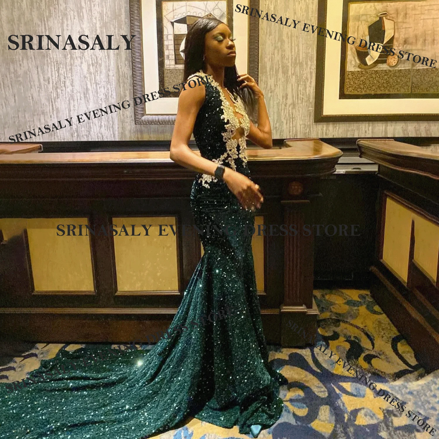 絶妙なロングマーメイドプロムドレス、女の子用クリスタルビーズ装飾、カスタムメイドのイブニングガウン、ローブ、ダイヤモンドフォーマル、2025年、vestidos de gala（スペイン語で「ガラドレス」）