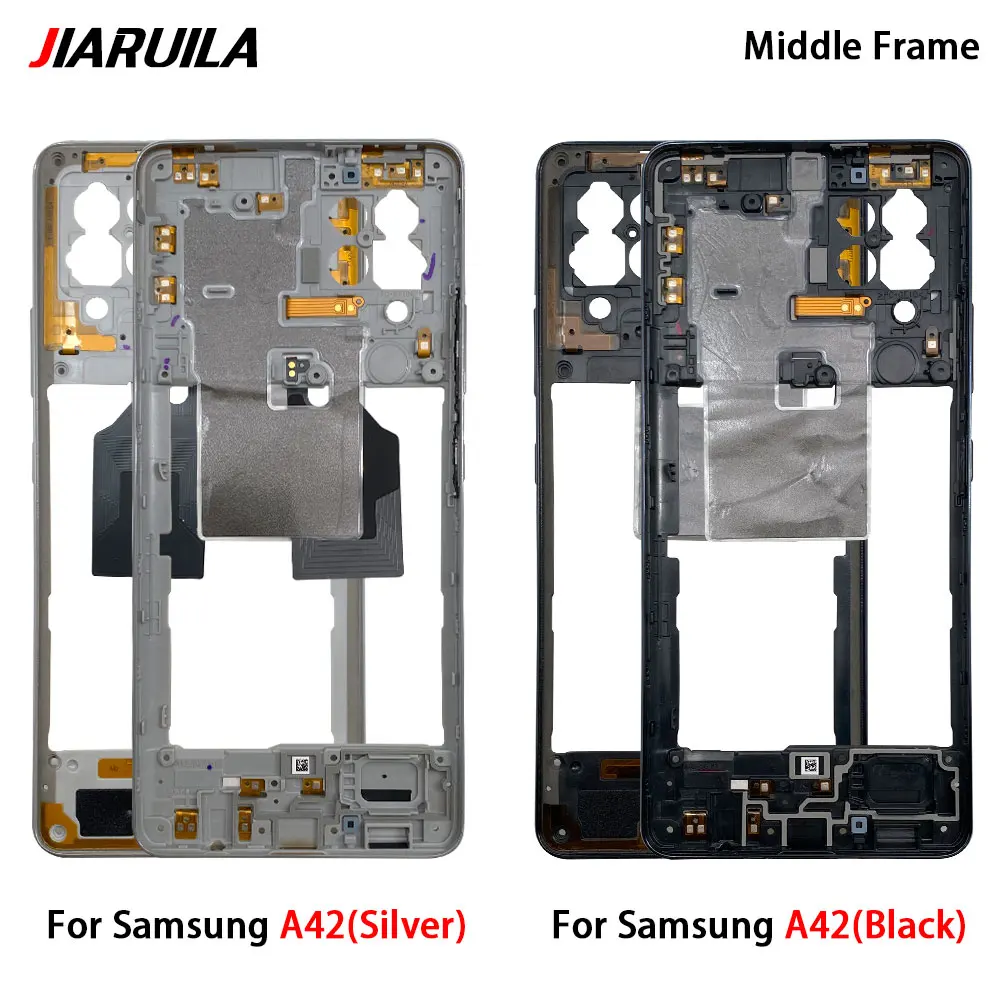 New For Samsung A23 4G A42 A23 5G Middle Bezel frame Antenna Case Cover Replacement Parts with NFC Flex Cable