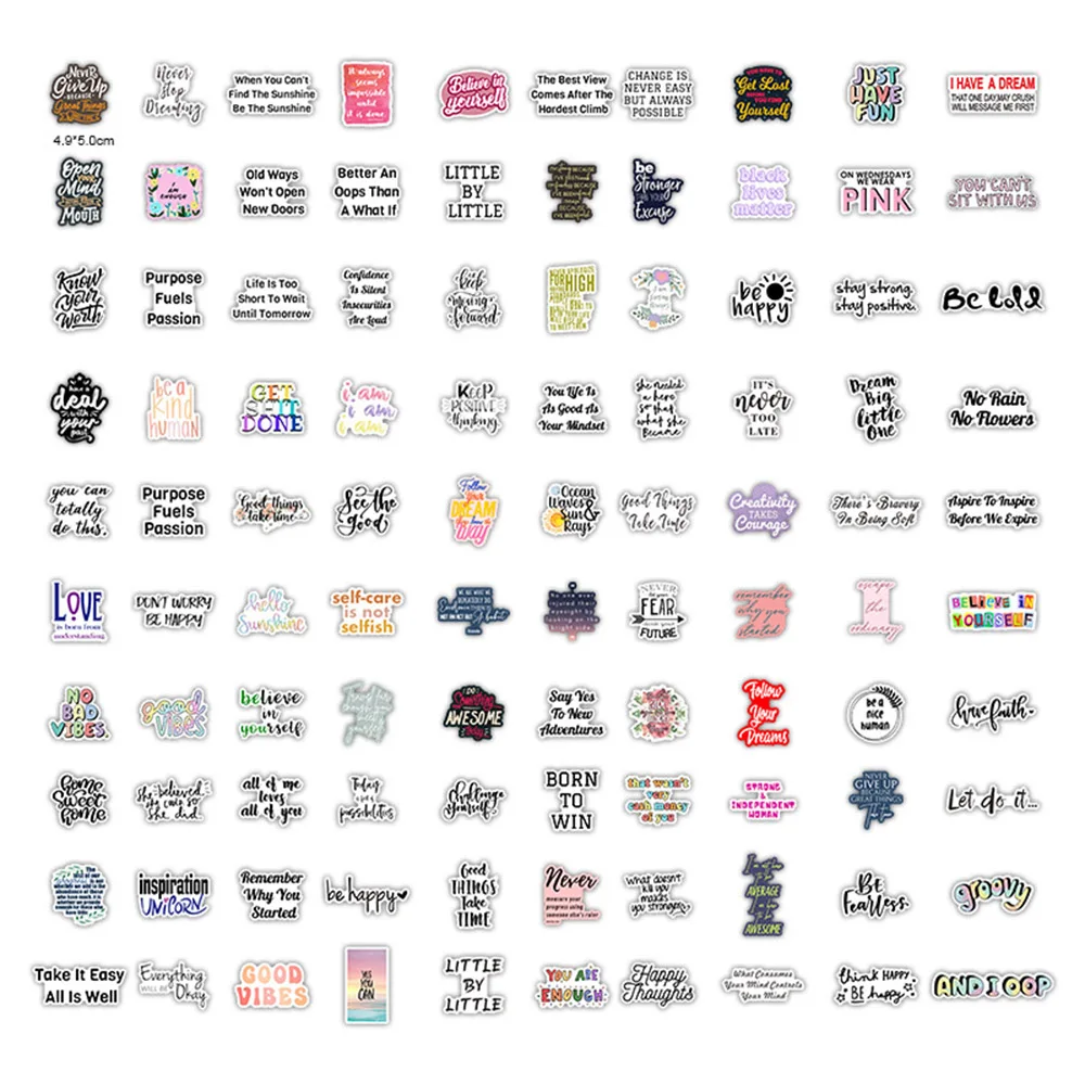 10/30/50/100Pcs Motivatie Zinnen Sticker Inspirational Quotes Stickers Laptop Studeerkamer Scrapbooking Kantoor Graffiti decals