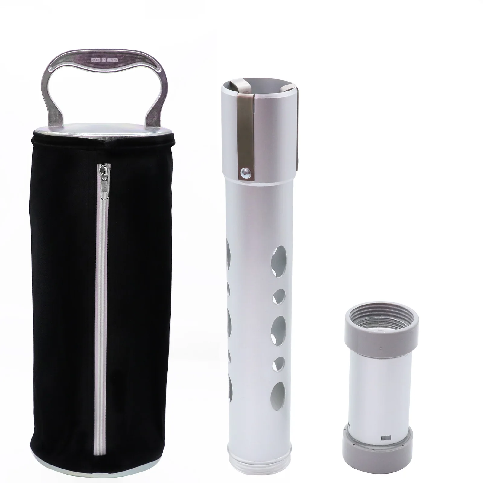 New golf pick-up barrel, three-section detachable pick-up, golf aluminum tube pick-up barrel
