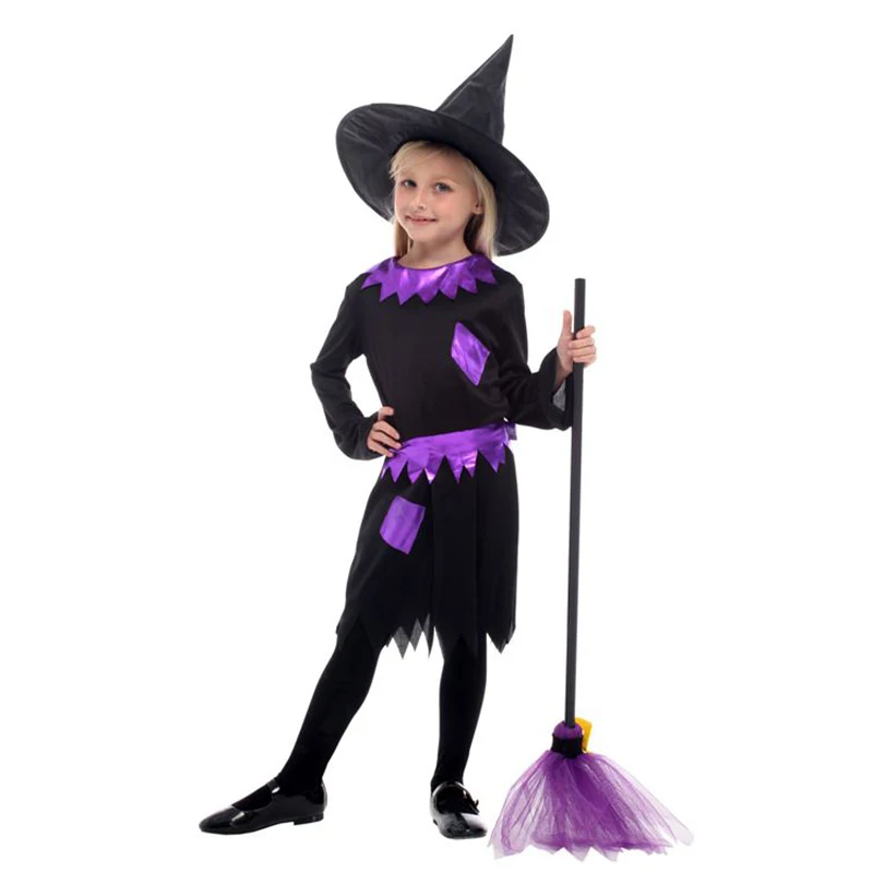 Halloween Witch Costume para Crianças, Girl Dress, Carnival Party, Kid