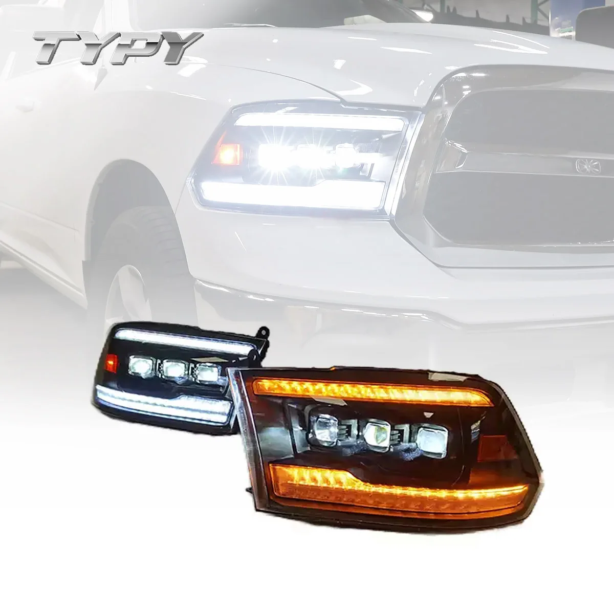 

Car Parts Head Light Assembly Modified LED DRL Front Headlamp For Dodge Ram 1500 2009-2018