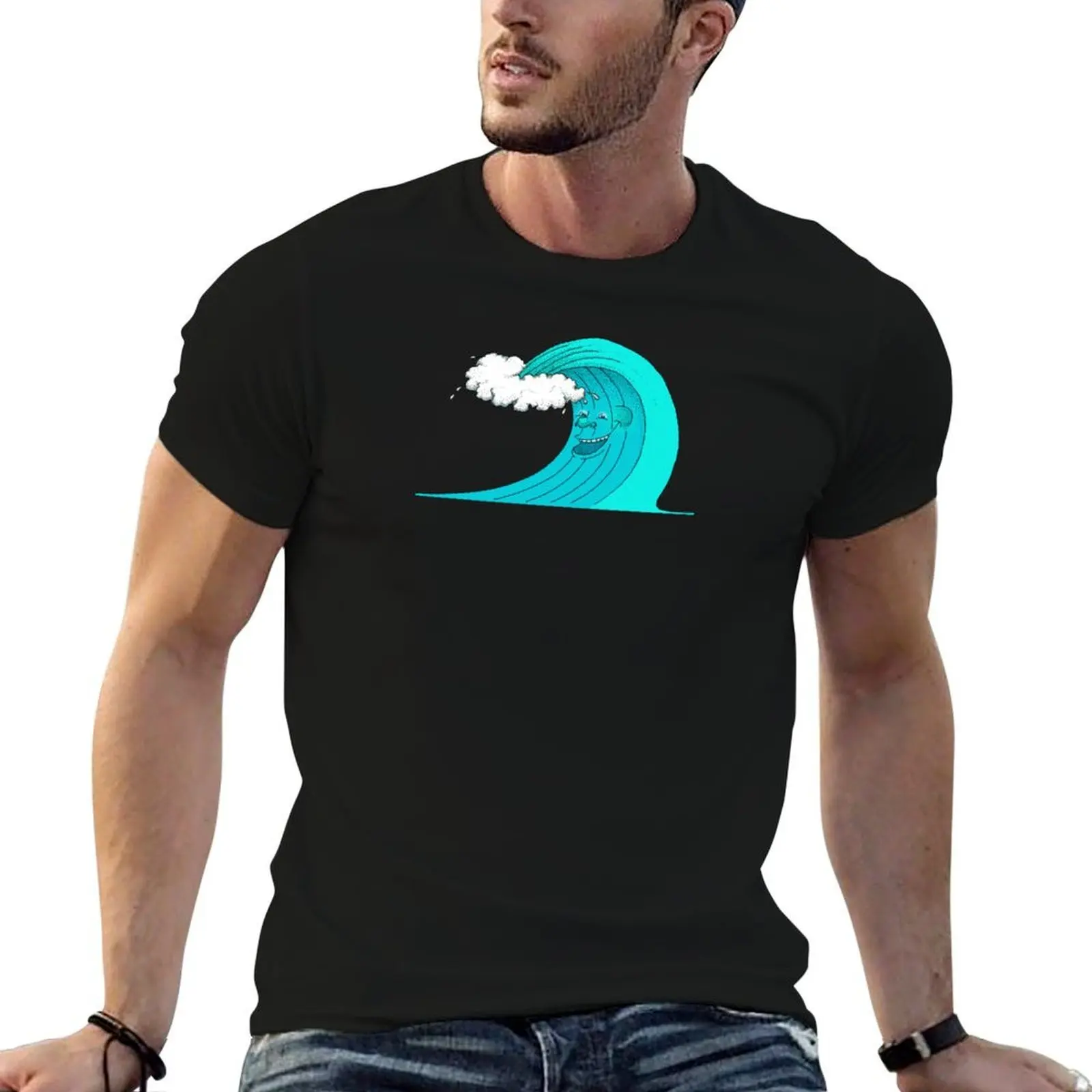 

plain t Wave man designer black Guy T-Shirt t Happy for package essential t-shirt shirt cotton man shirt