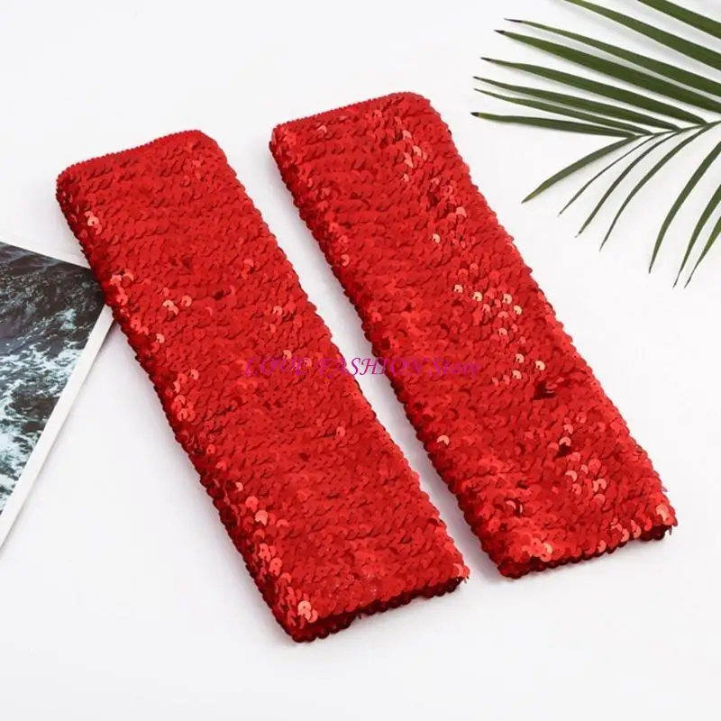 

2lots Trendy Sequins Wrist Cuffs Themed Party Arm Covers Polyester Arm Sleeves Y166