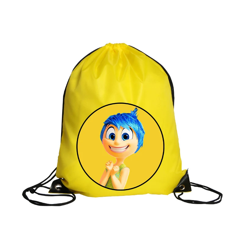 Inside Out 2 Joy Disney Girls Boys Child Cartoon Drawstring Bag Sports Waterproof Backpack Bundle Pocket Terylene Bag Anime Gift