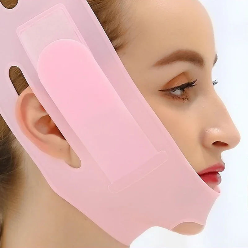 قناع الوجه سيليكون على شكل حرف V لرفع الوجه على شكل حرف V، قناع تنحيف الوجه، قناع الخد والذقن والرقبة، حزام رفيع للتخسيس #3