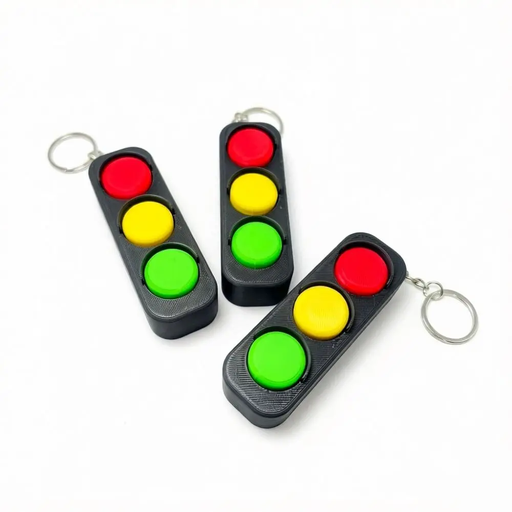 3D Printed Fidget Clicker Keychain Portable Compact Traffic Light Fidget Lightweight Pleasant Touch Stress Relief Hand