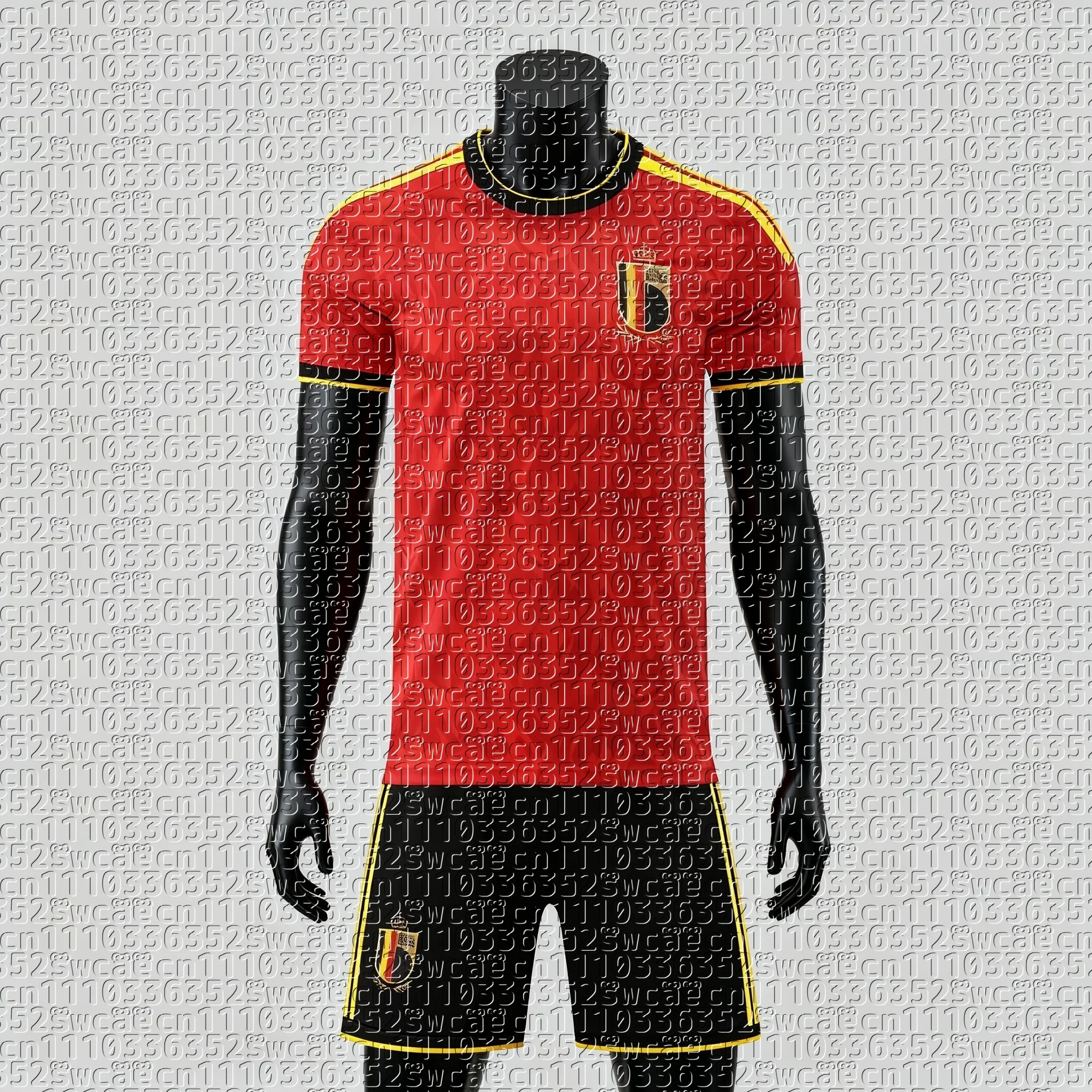 

2026 New Men's T-shirt Set Belgium Football Team Uniform Summer Training Uniform Adult Sports Top Shorts