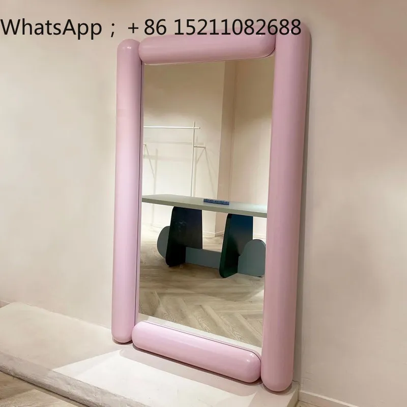 SCY floor-to-ceiling full-body mirror household cream wind fitting mirror cute wind full-length mirror