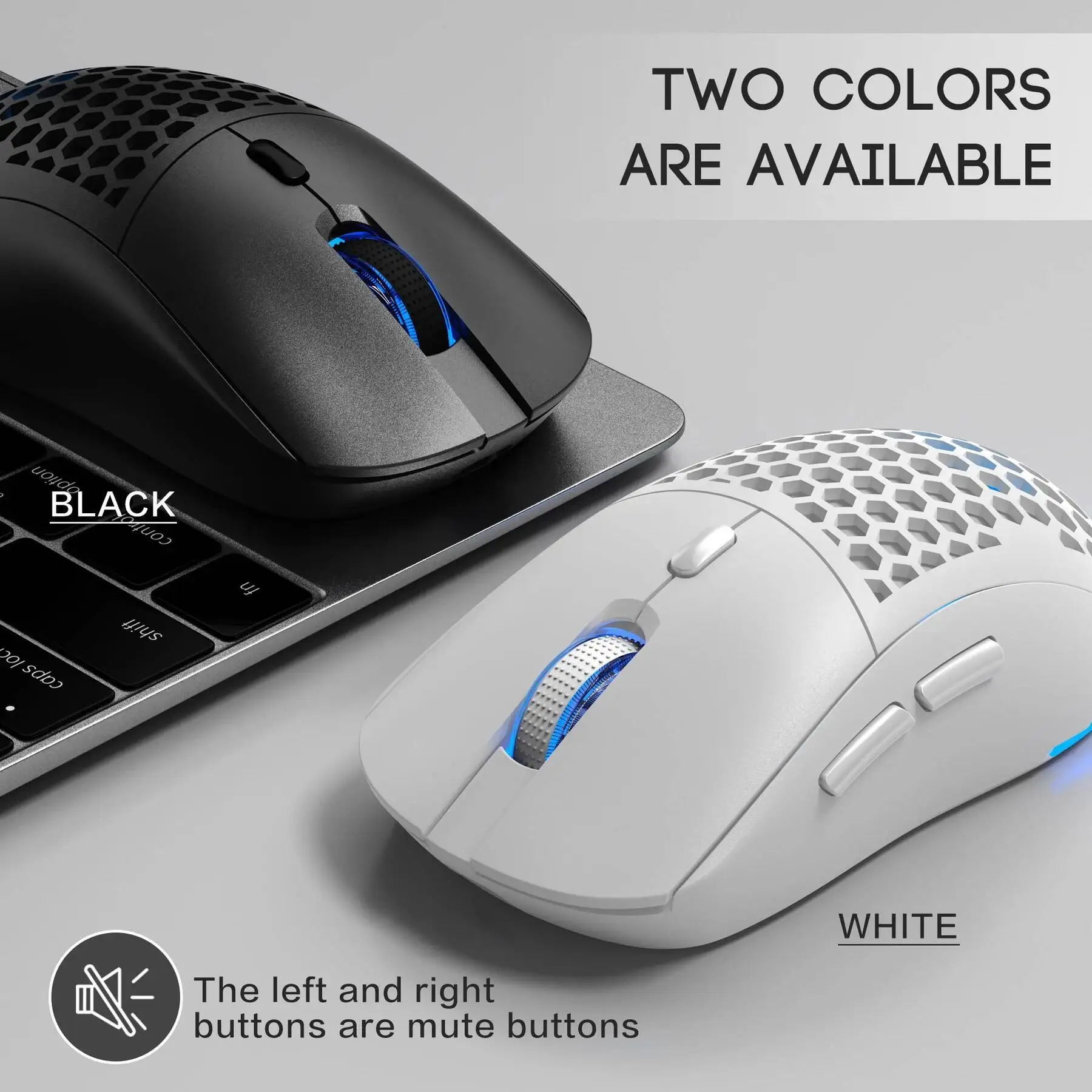 

Бесшумная эргономичная оптическая мышь с RGB-подсветкой, полый дизайн, 2,4 ГГц, беспроводная игровая и офисная перезаряжаемая мышь для настольного ПК, ноутбука