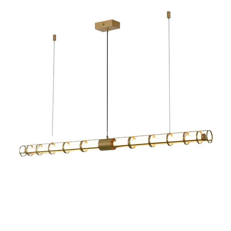 

Minimalist hollow Italian long office chandelier, simple light luxury model room, dining room, living room one-word long
