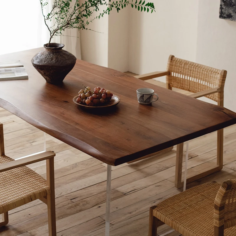 Special price large board table, packaged with imported acacia wood solid wood acrylic dining table, tea table, designer book