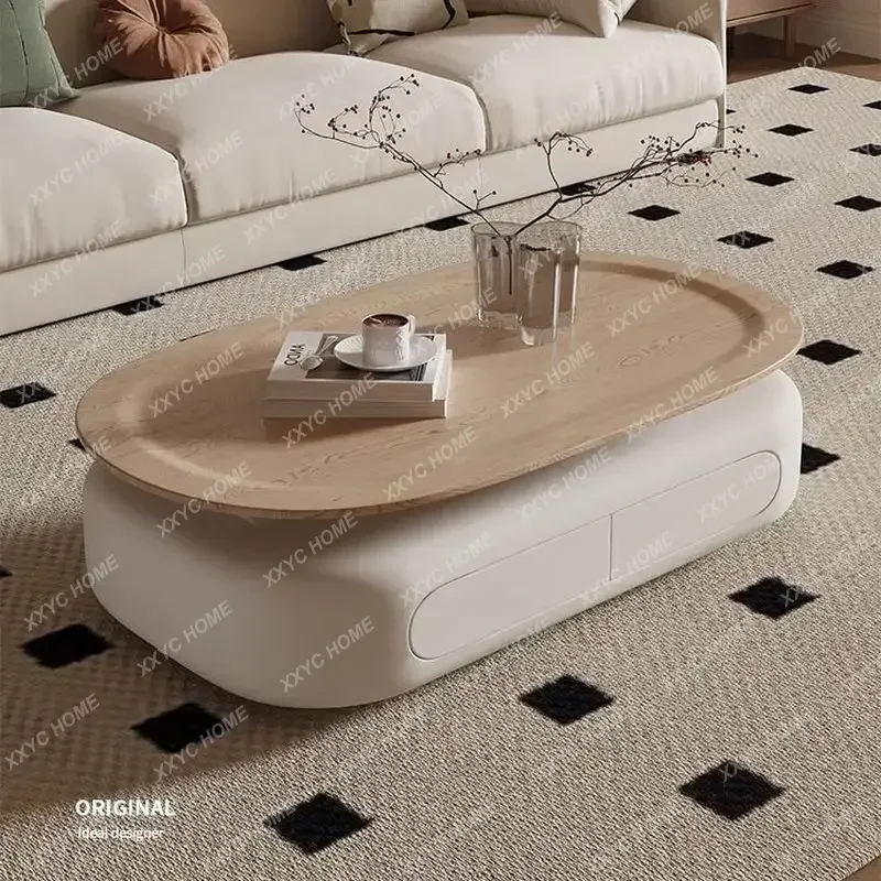 Log color oval coffee table living room home creative small apartment simple