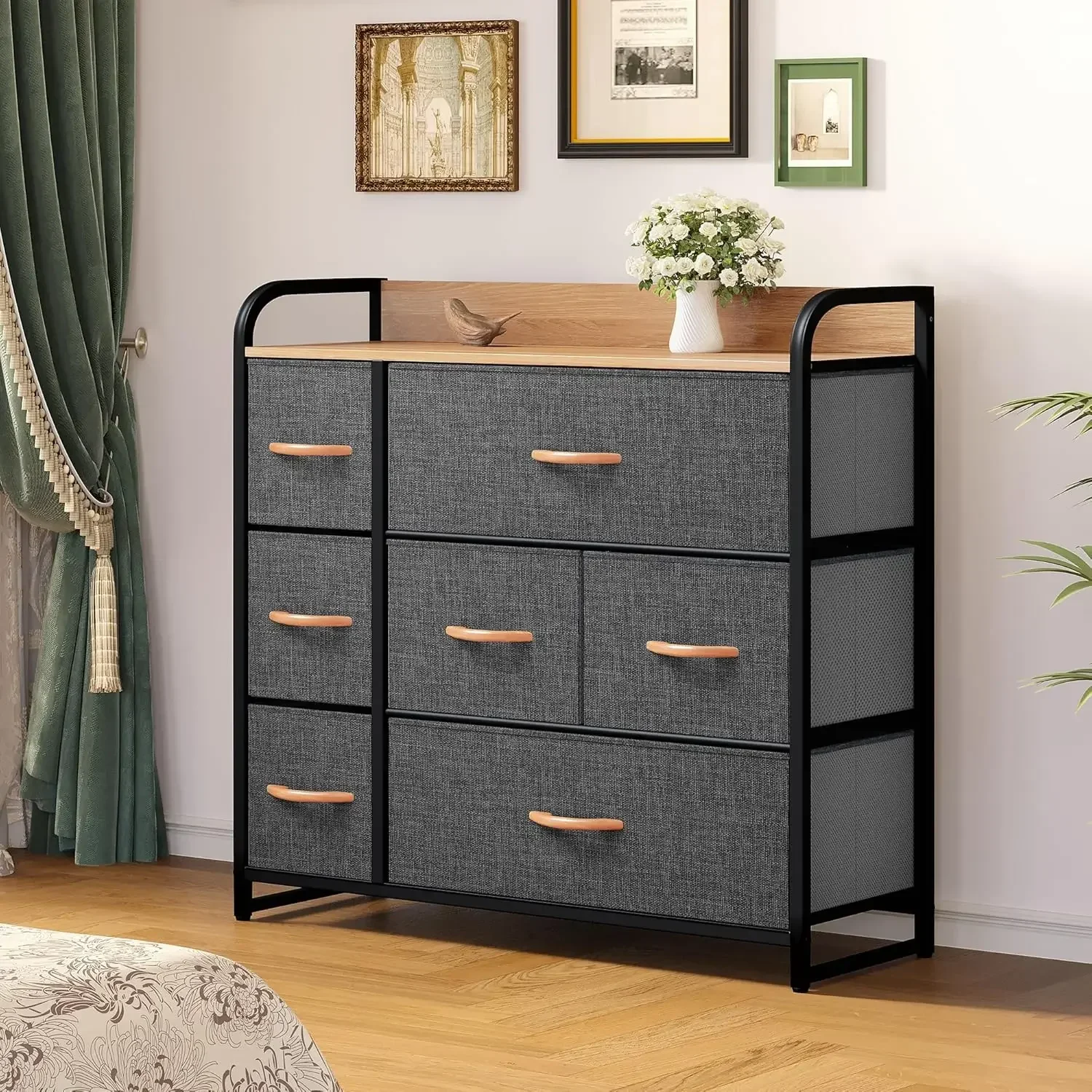 Drawer Fabric Storage Tower Organizer Unit Multicolor Bedroom Living Room Hallway Closets Steel Frame image 4