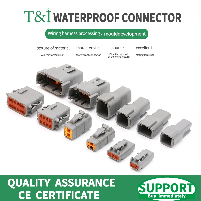 

Deutsch DTM connector waterproof DT connector male and female head wiring terminal wiring harness plug socket DTM04-2P DTM06-2S