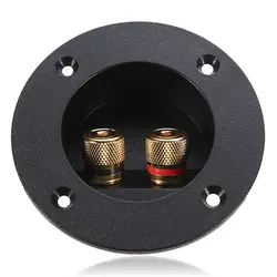 Plug Round Boxes With 2 Banana Jack Subwoofer Speaker Terminal Connectors Glided