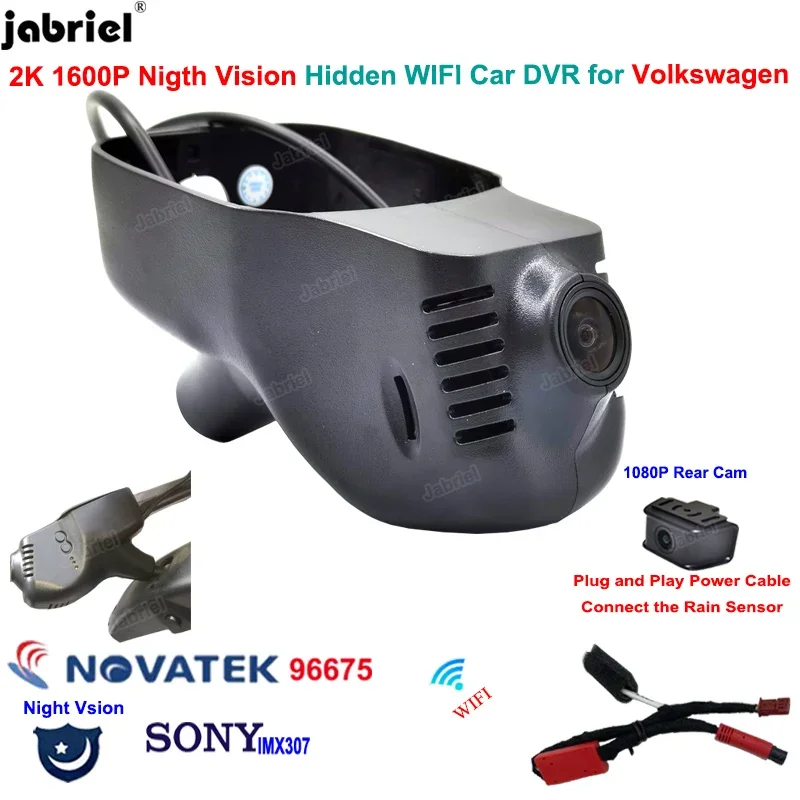 

For Volkswagen VW Tiguan Passat Touran Touareg golf Polo Jetta Arteon Multivan Magotan EOS Car DVR Dash Cam Recorder 2K 1600P