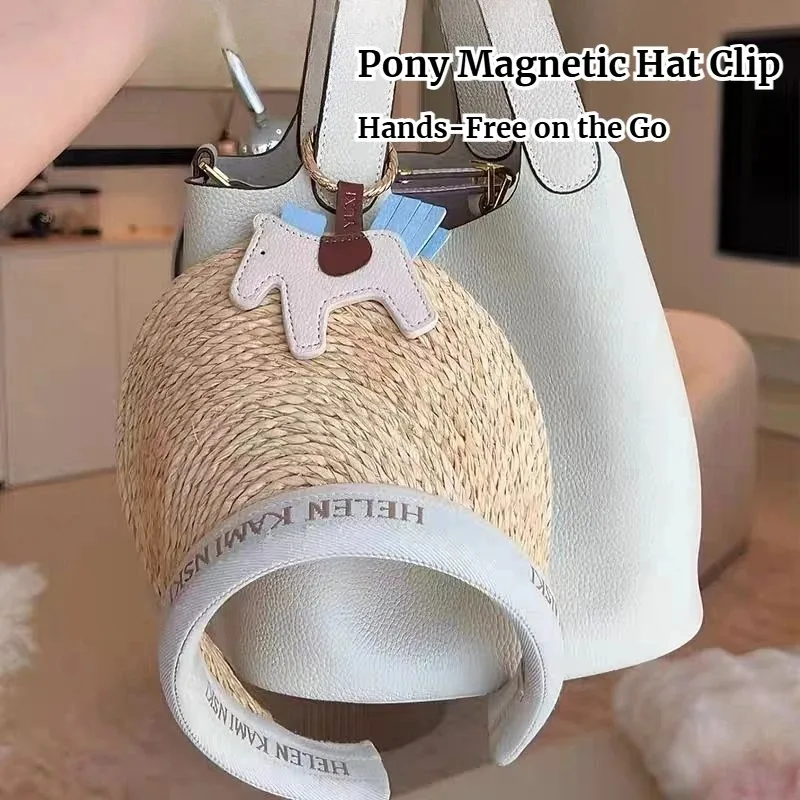 Clipe Magnético para Chapéu, Capa de Chapéu, Bolsa de Mão, Mochila, Bagagem, Chapéu de Couro PU, Clipe Fixador, Bolsa para Óculos, Acessórios Essenciais para Viagem