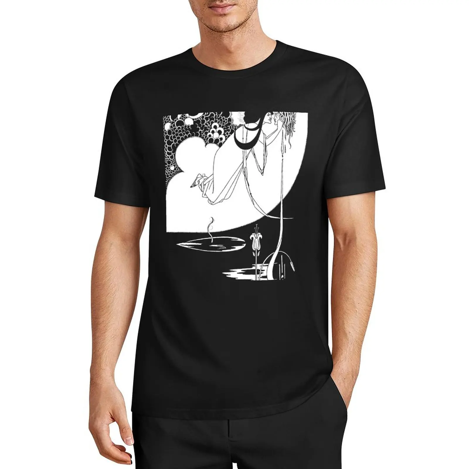 

Enhanced Aubrey Beardsley The Climax 1893 on Black T-Shirt blanks blacks boys animal print men clothes