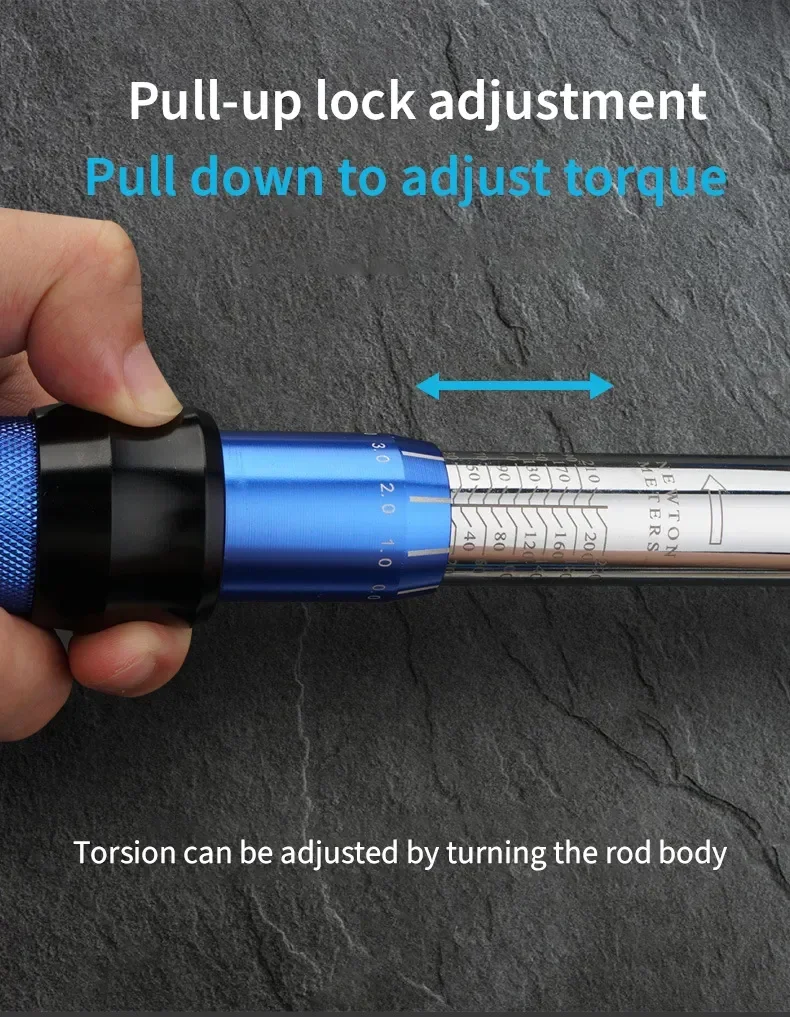Chrome Vanadium steel body of the 3/8 inch torque wrench