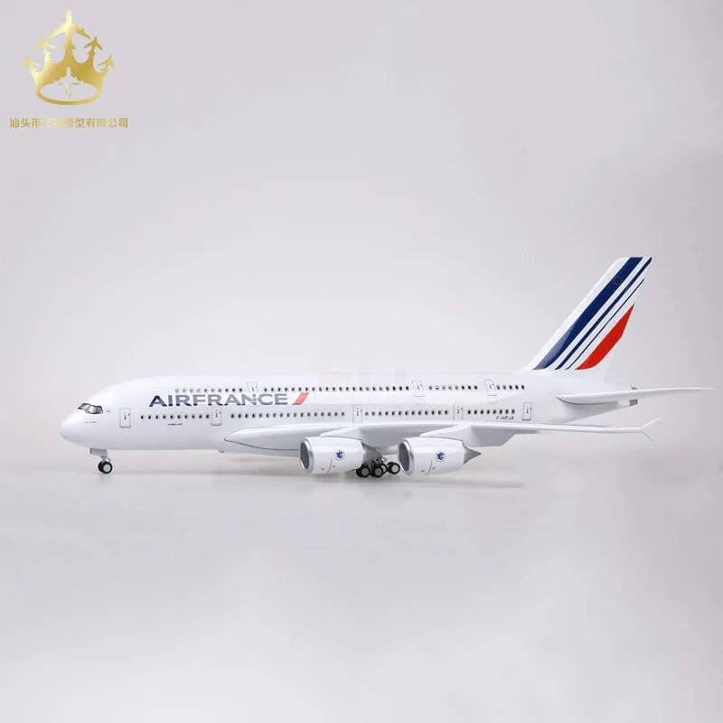 Airbus A380 French Airlines landing gear simulation with lights, civil aviation aircraft model, model airplane gift