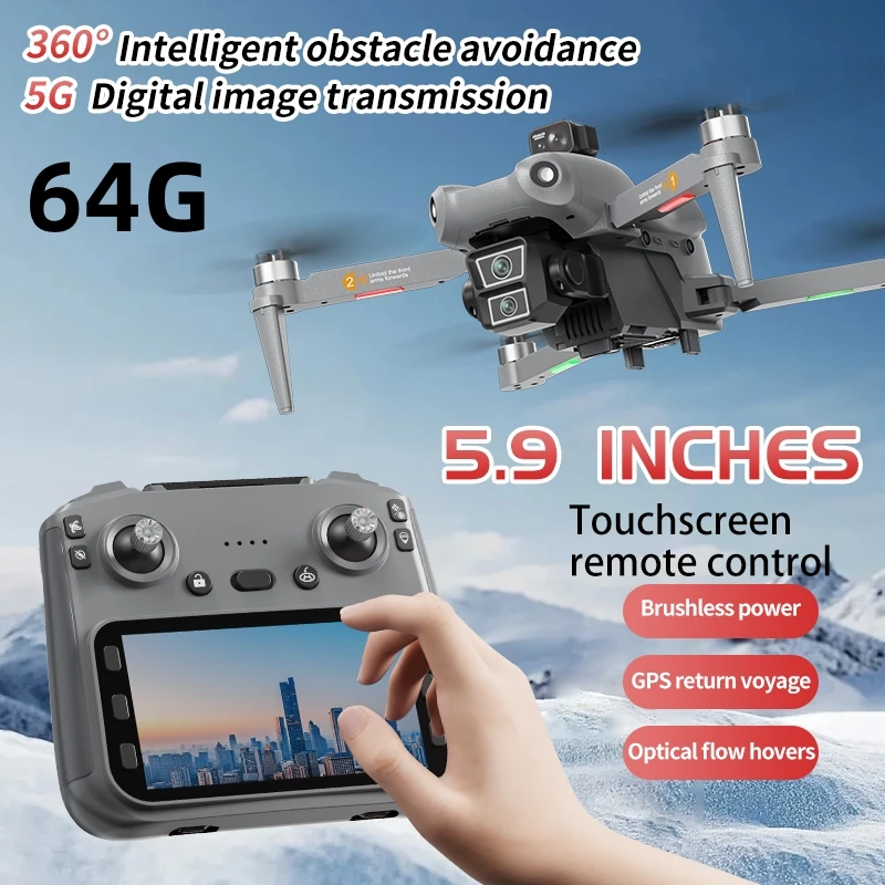 

L300 Pro Drone 4K Professional HD Dual Camera Screen GPS 5G WIFI 360° Obstacle Avoidance BrushlessFoldableQuadcopter