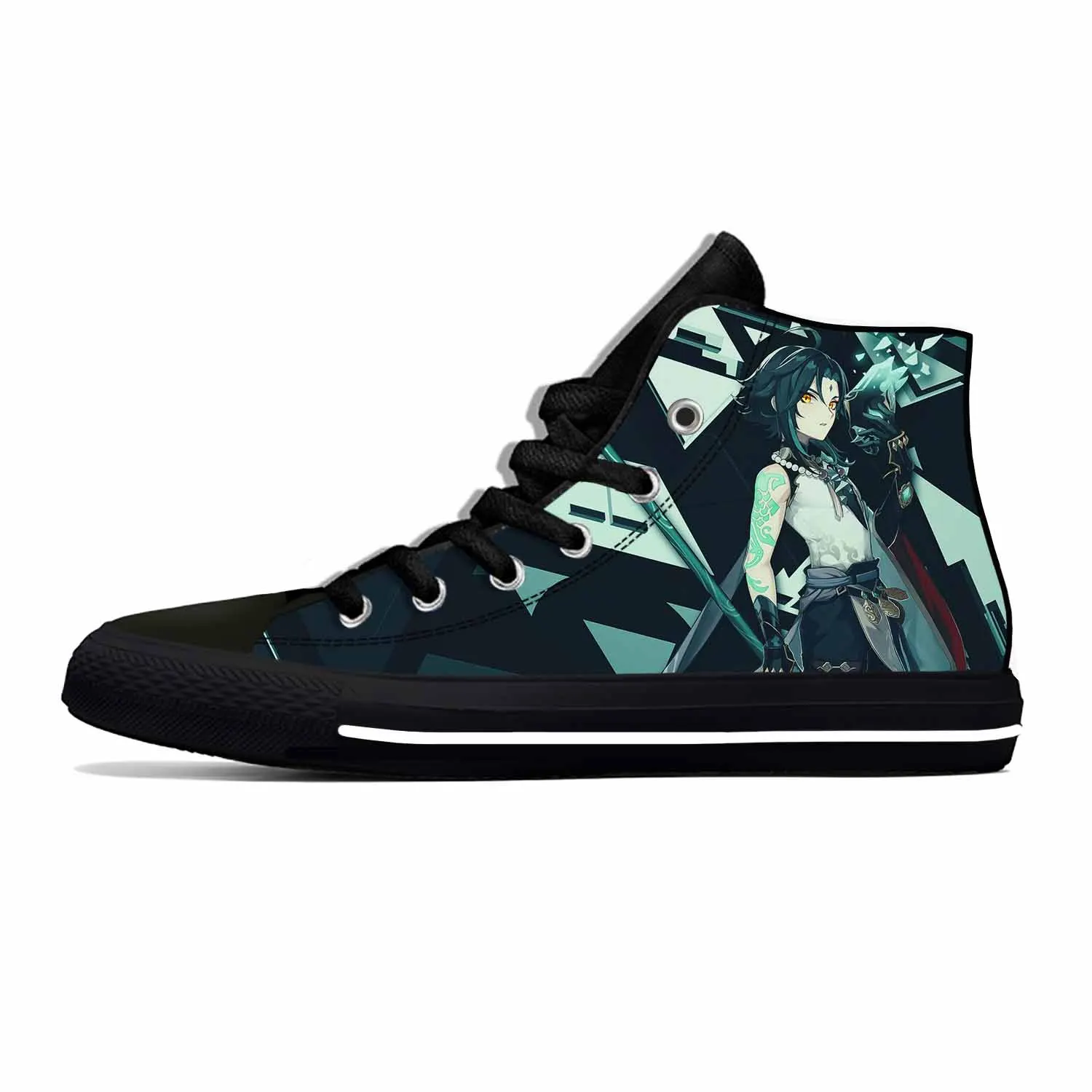 Anime Cartoon Manga Game Genshin Impact Xiao Cool Casual Cloth Shoes High Top Lightweight Breathable 3D Print Men Women Sneakers