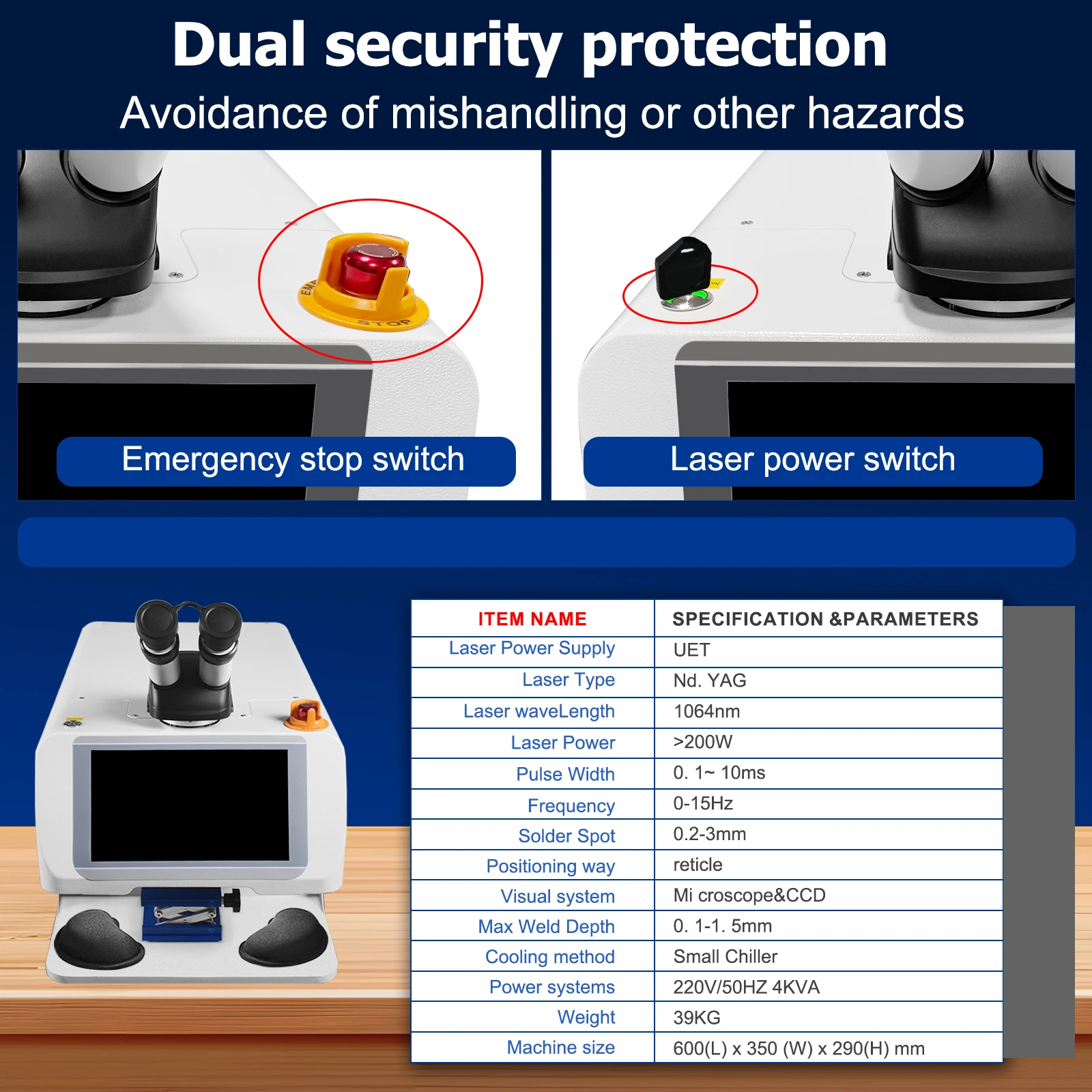 200W Sieraden Laserlasmachine voor Goud en Zilver met CCD Laser Spot Soldeermachine 100W 150W Laser roet Lasser