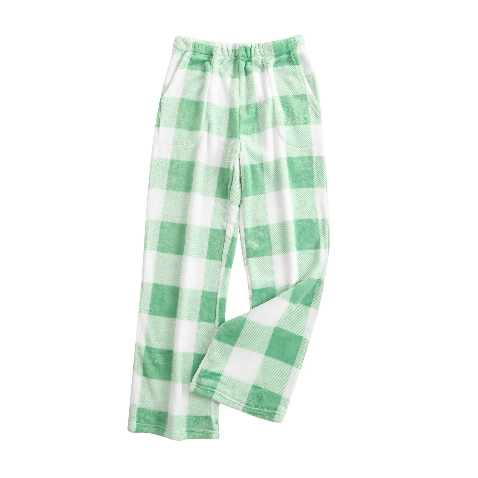 

Autumn and Winter Super Warm Thickening Flannel Women's Plaid Sleep Pants Fashion Elastic Waist Comfortable Homewear Trousers