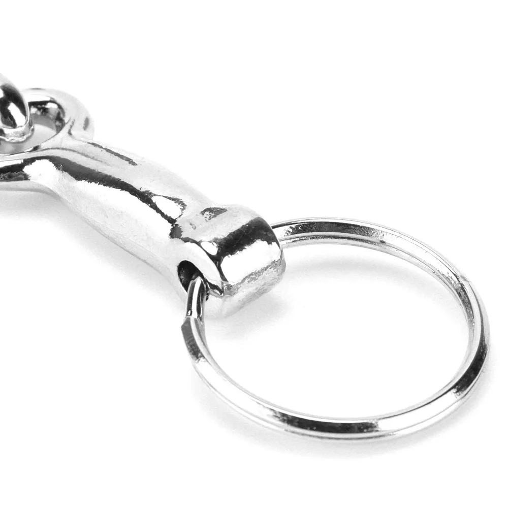 Zinc Alloy Snaffle Bit Keychain Silver Durable Pelham Bit Keychain Rust Resistant Single Connector Zinc Alloy Keychain