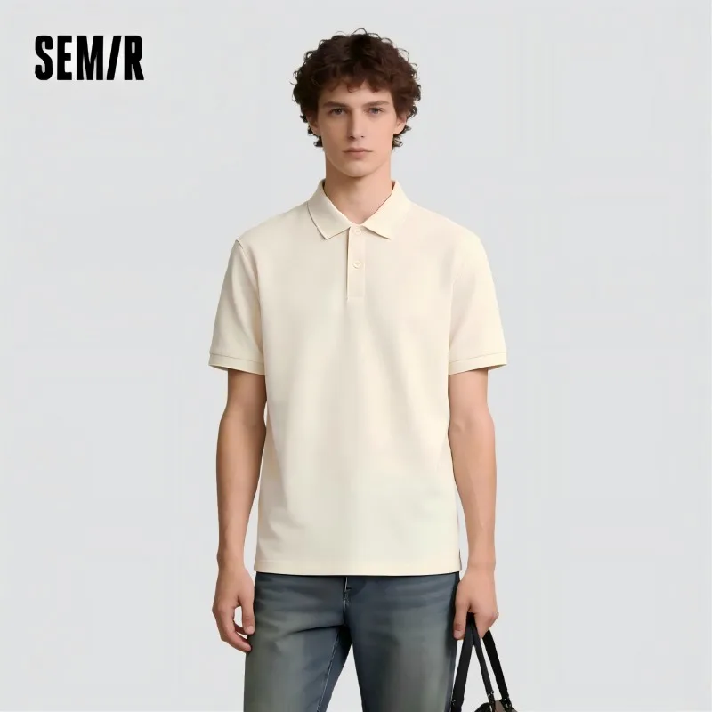 Semir Polo Shirt Men Moisture Wicking Solid Color Short Sleeve T-Shirt 2025 Summer New Slim Fit Top for Active Wear