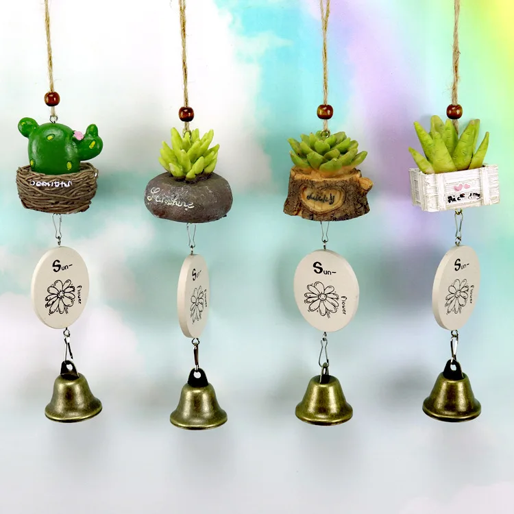 Creative potted shape wind chime resin crafts gift shop student bell home decoration pendant pendant