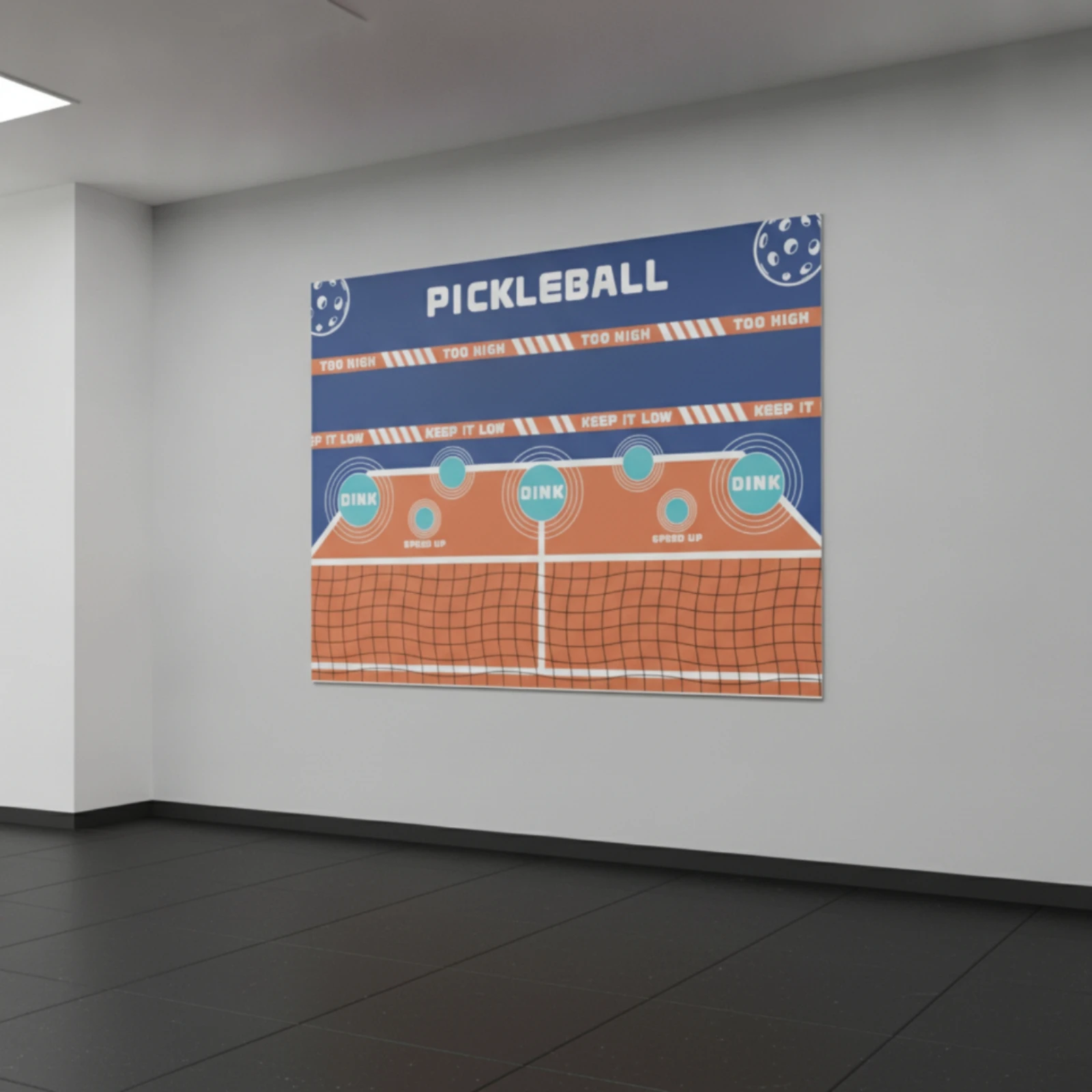 Pickleball Wall Sticker Indoor Pickleball Practice Target Wall Decal Targets Removable Mat Large for Beginners, Home, Garage