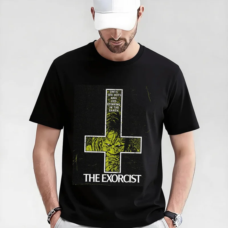 

Retro Horror Movie The Exorcist 0317 Sacry Halloween Gift t shirt Supernatural Darkness World Graphic Clothes Large size Tops