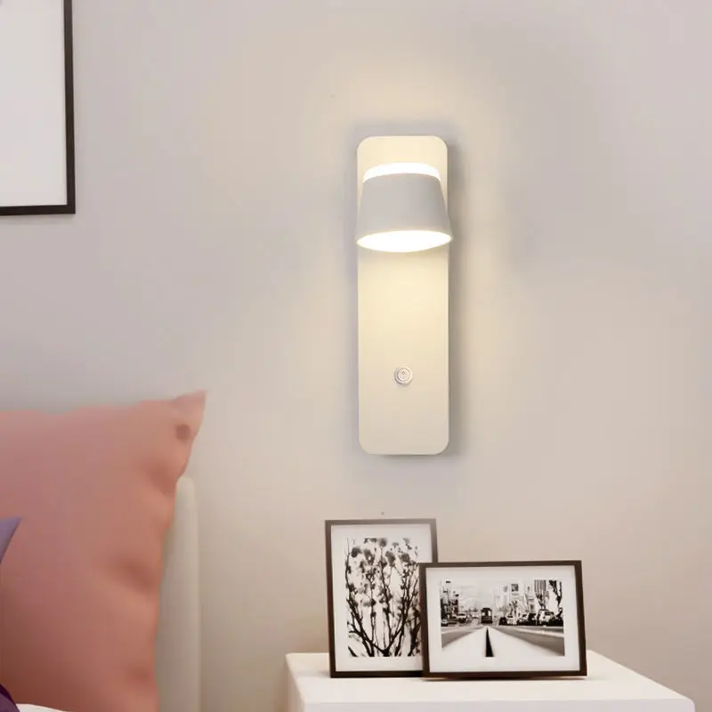 

Wall lamp bedroom bedside LED reading new Nordic creative balcony modern simple remote control wall lamp with switch