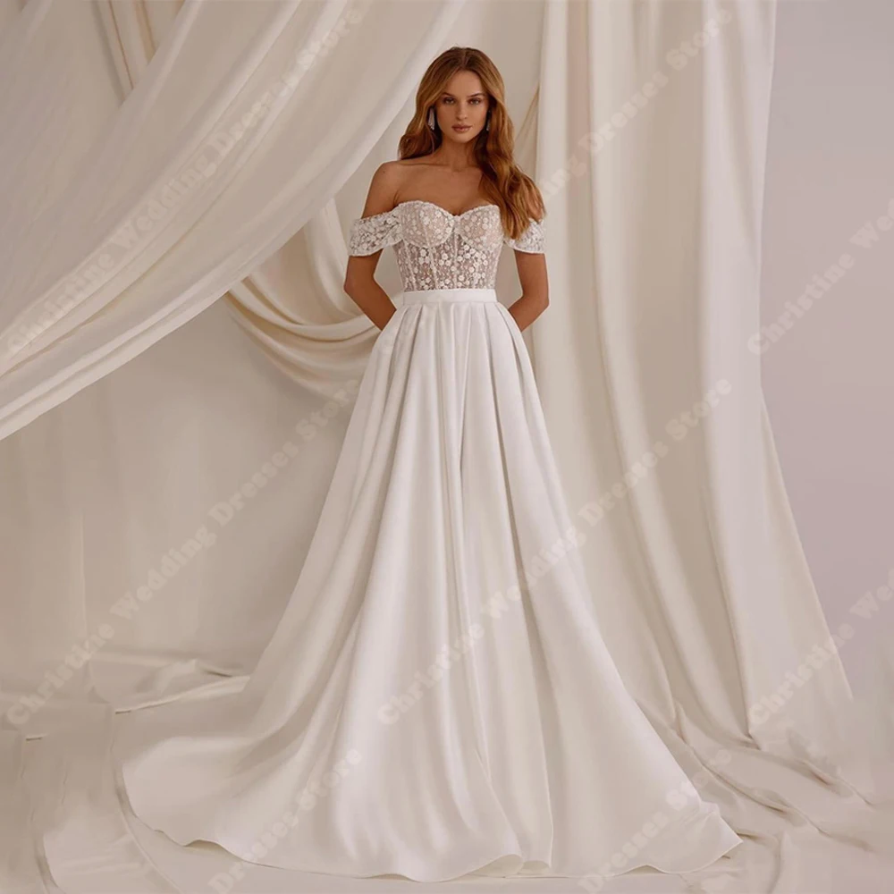 

Элегантные свадебные платья с цветочным принтом, сексуальные халаты с открытыми плечами на заказ, новейшие платья принцессы длиной до мытья полов, Vestidos De Novia