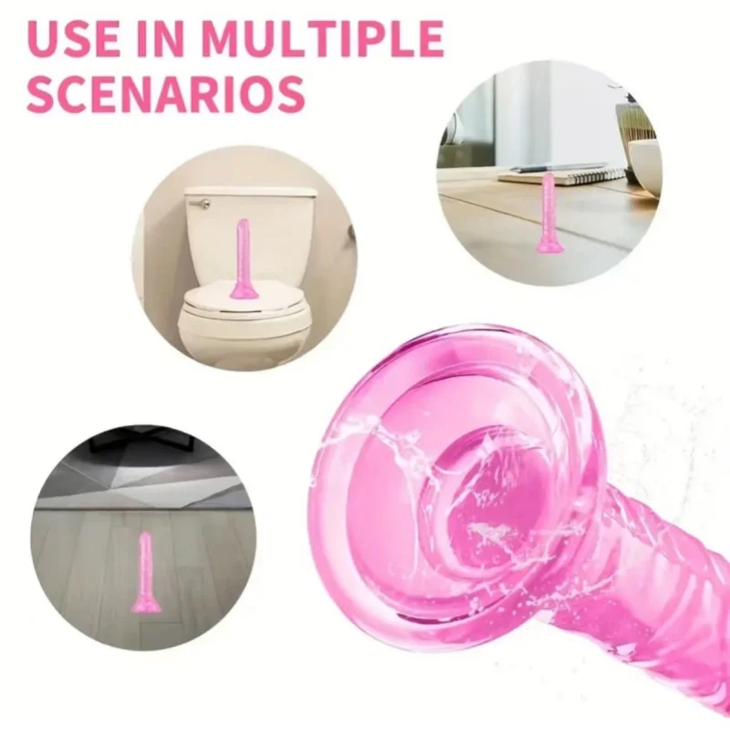 Mini Backcourt Suction Cup Small Anal Plug Simulation Crystal Transparent Female Masturbator Female Dildo Small Penis Adult Sex