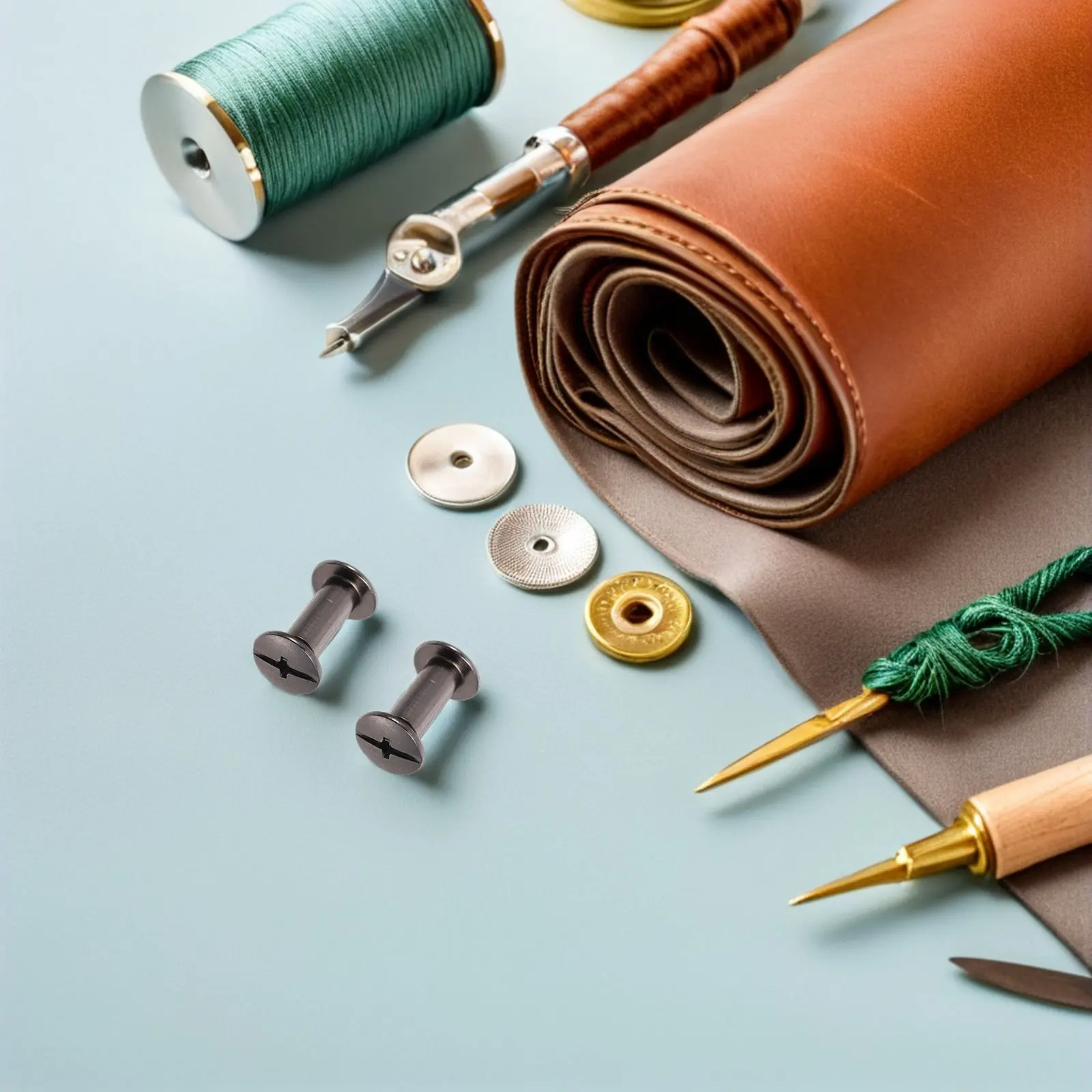110Pcs Leathercraft Rivets Screw Assorted Binding Screws Repair Belt Bag Shoes Purse Bookbinding Rivets Metal Studs