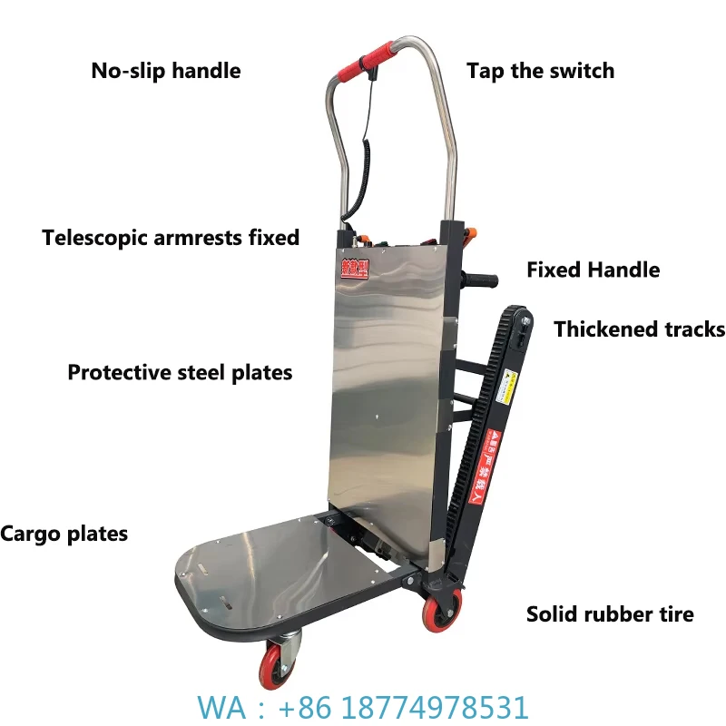 

Dolly Stairs with Crawler-type Stair Climbing Trolley Portable 250kg Customized Support Hand Truck Aluminium Electric