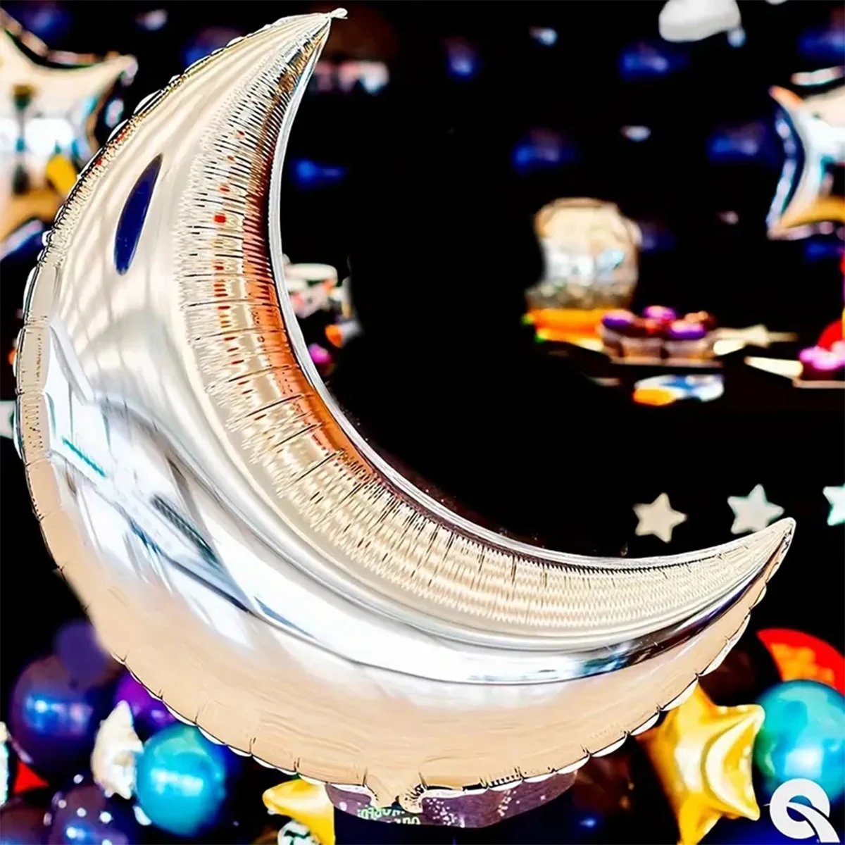 1 Uds. Globo de decoración de fiesta con tema de luna creciente plateada de 36 pulgadas