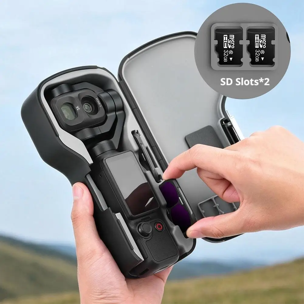 dji-osmo-pocket-4p用ポータブルハード収納ケース-耐衝撃保護シェル-フィルター-メモリーカードホルダー-ジンバルカメラアクセサリー