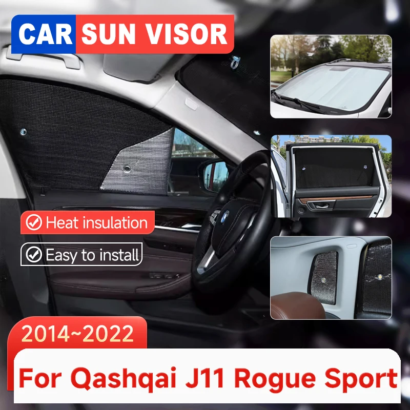 

Car Window Sunshades For Nissan Qashqai J11 Rogue Sport 2014~2022 2015 Accessories Sun Protection Windshields Side Window Visors