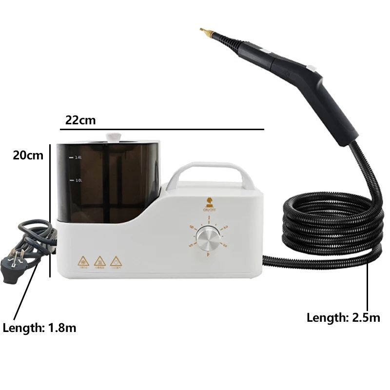 2600W High Pressure Steam Cleaner 1.4L 6-Speed Adjustable Household Steam Cleaning Machine for Carpet Kitchen Air Conditioner