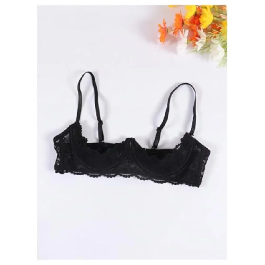 OYOANGLE Women's 1/4 Cup Lace  - Demi Bra Balconette review and price