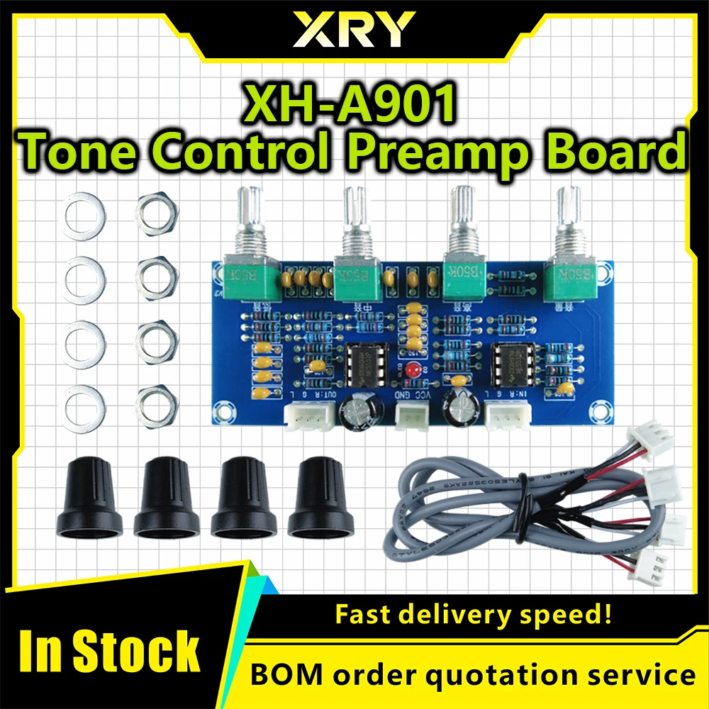 XH-A901 NE5532 Tone Board preamp Pre-amp With treble bass volume adjustment pre-amplifier Tone Controller For amplifier Board