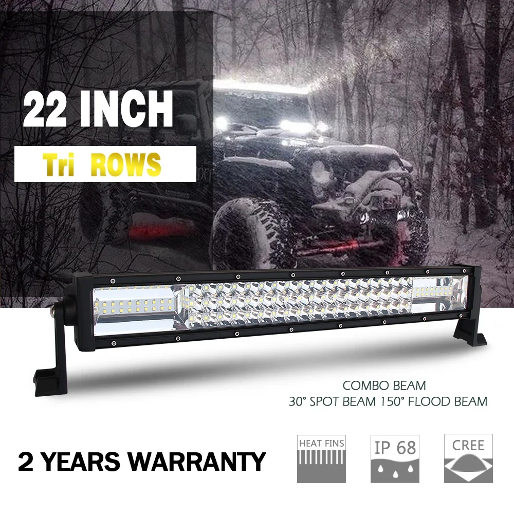 

HAOLIDE 22inch Straight Led Light Bar Combo Beam Led Work light bar Driving Offroad Car Truck 4x4 SUV ATV 12V 24V