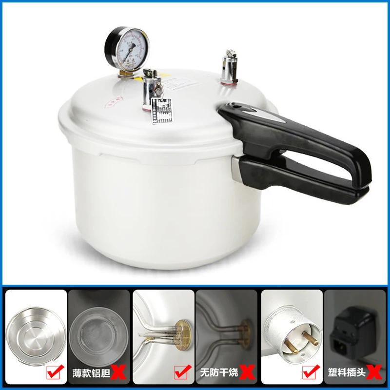 8L Portable Alluminum Alloy Heating Autoclave High Pressure Sterilizer Sterilization Pressure Steam Disinfecting Cabinet Pot D3